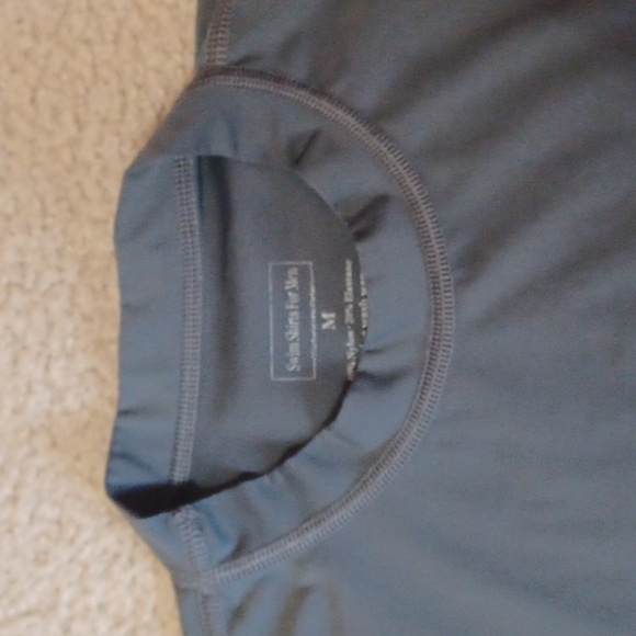 Swim Shirts For Men Gray Rashguard - Picture 6 of 11